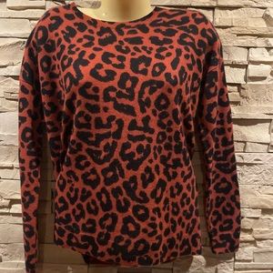 CASHMERE Cheetah print sweater Saks fifth avenue NEW